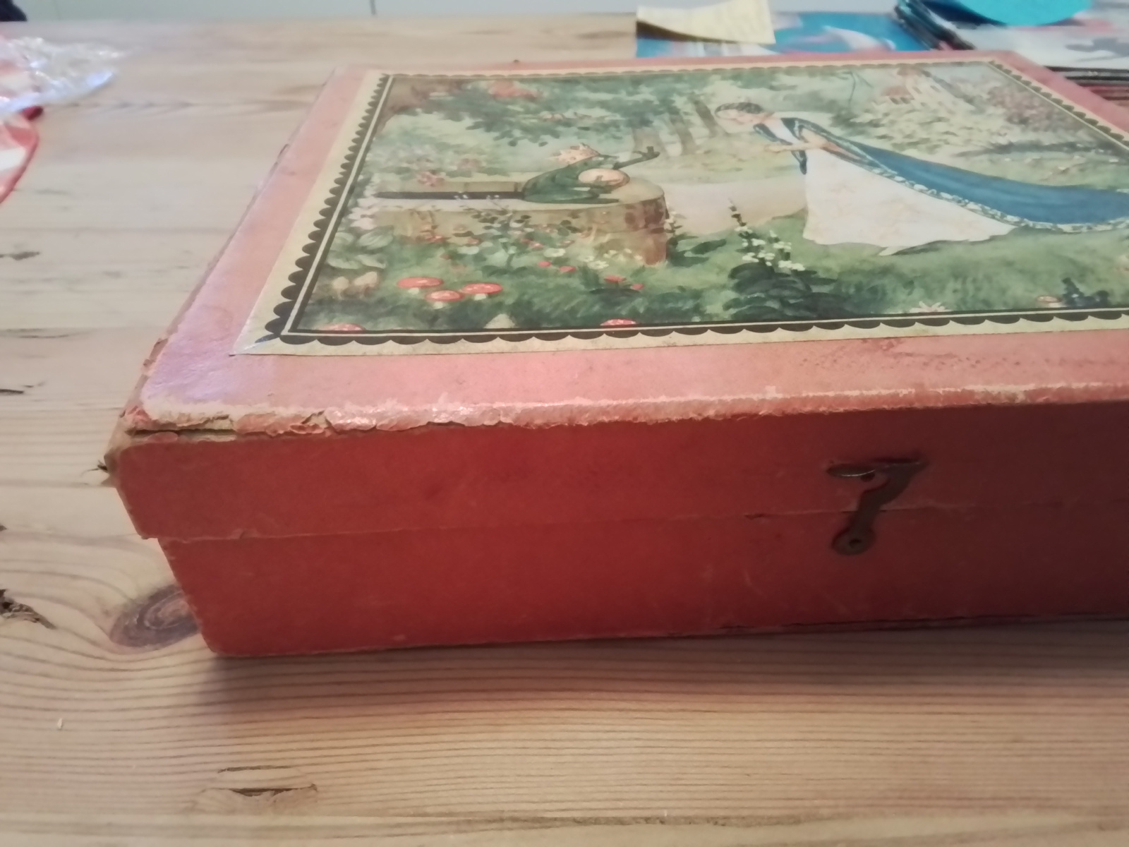 Oud en antieke blokpuzzel sprookjes omstreeks 1950.