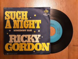 Ricky Gordon met Such a Night 1974 Single nr S2020153