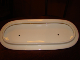 Los wit deksel met gouden biesje  voor kammenbakje.