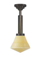 Pendel buis 25/50 h-55cm midden bruin glazen Philips bol champagne 2B-325.50