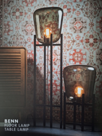 Vloerlamp Benn Goud d33cm en h127cm metaal en glas E27 nr 05-VL8201-30