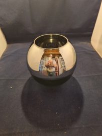 3/4 bol zwarte bovenkant zilver kleurig spiegelglas onder GT4 nr SP1514