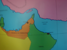 Van Goor's staatkundige kaart van het Midden-Oosten en omringende landen.