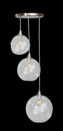Hanglamp Calvello kristal helder glas 3 bollen 20 25 30cm staal nr 05-HL4410-60