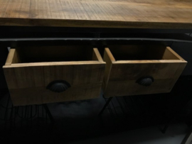 Truck neus bar of toonbank metaal met houten blad br-132cm nr ZJP-13