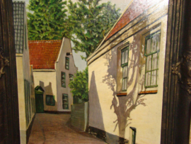 Schilderij Klapstraat  in Vreeland.