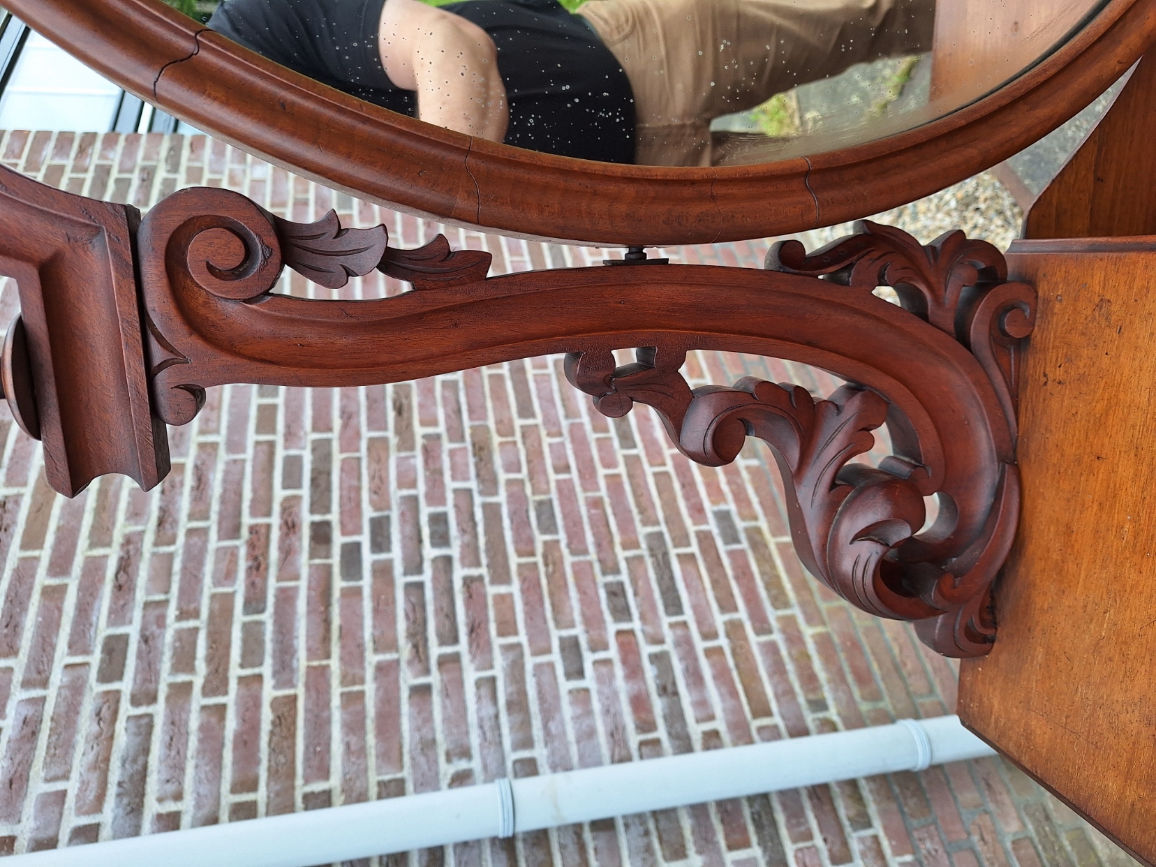 Mahonie houten kaptafel antiek omstreeks 1850-1870 nr K202556