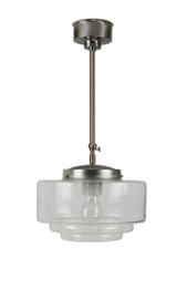 Schuifstang kort H 52-75 mat nikkel met kristal heldere glazen bol trapkap 25cm 7Sb-425.55