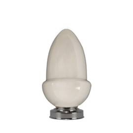 Getrapte tafellamp model blok mat nikkel met opaal kap Eikel 18cm nr 7Tp1-6593.00