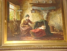 Schilderij oud-Hollands tafereeltjeVERKOCHT