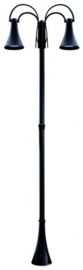 Buitenlamp mast h-315 2-lichts E27 2 kleuren leverbaar serie City nr 10-33712