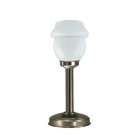Tafellamp uplight strak bs20 h38cm opaal IJsmuts hoog kapje nr 7Tu-448.00
