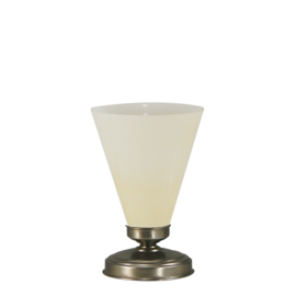 Tafellamp uplight mat nikkel met trechterkap M champagne h30 nr 7Tu-320.50