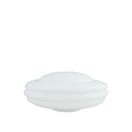 Glazen bol model Mercurius opaal wit d-34cm h-14cm gr-12,7cm nr 494.00
