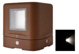 Buitenlamp sokkel serie Kubs d12cm 1 zijde 4W LED roestbruin nr 404.01214/1