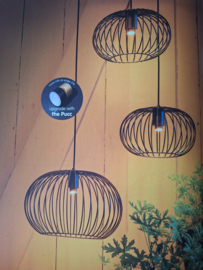 Hanglamp Wire Balk bol 4x25cm zwart lengte snoer 200cm E27 nr 05-HL4416-30