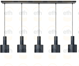 Hanglamp model Sledge BALK 5-lichts kap d11,5cm black nr 05-HL4393-30