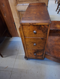 Art-deco kaptafel 1920-1930 Engels notenhout geslepen spiegel nr K202411