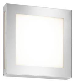 Edelstaal staalkleur buitenlamp wand LED H-22cm IP44 nr: 116/LED