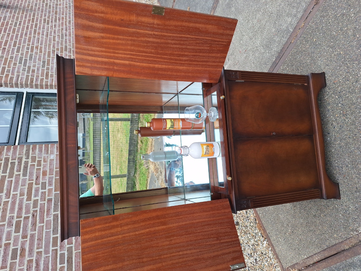 Midcentury Engelse minibar of drankkabinet mahonie omstreeks 1950 nr K202555