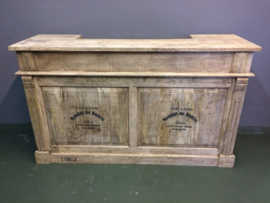 Mango houten bar of toonbank open vakken en laden br-180cm nr ZKCM-7801