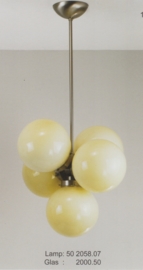 Luchter bollentros lampmaat h120xd50 met 5 champ. bollen nr 502058.07