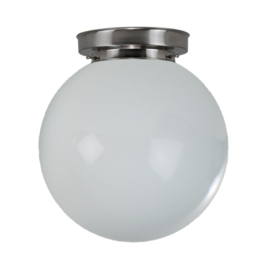 Plafonniere glazen bol Bol 40cm opaal met mat nikkel ophanging nr 7P1-4000.00