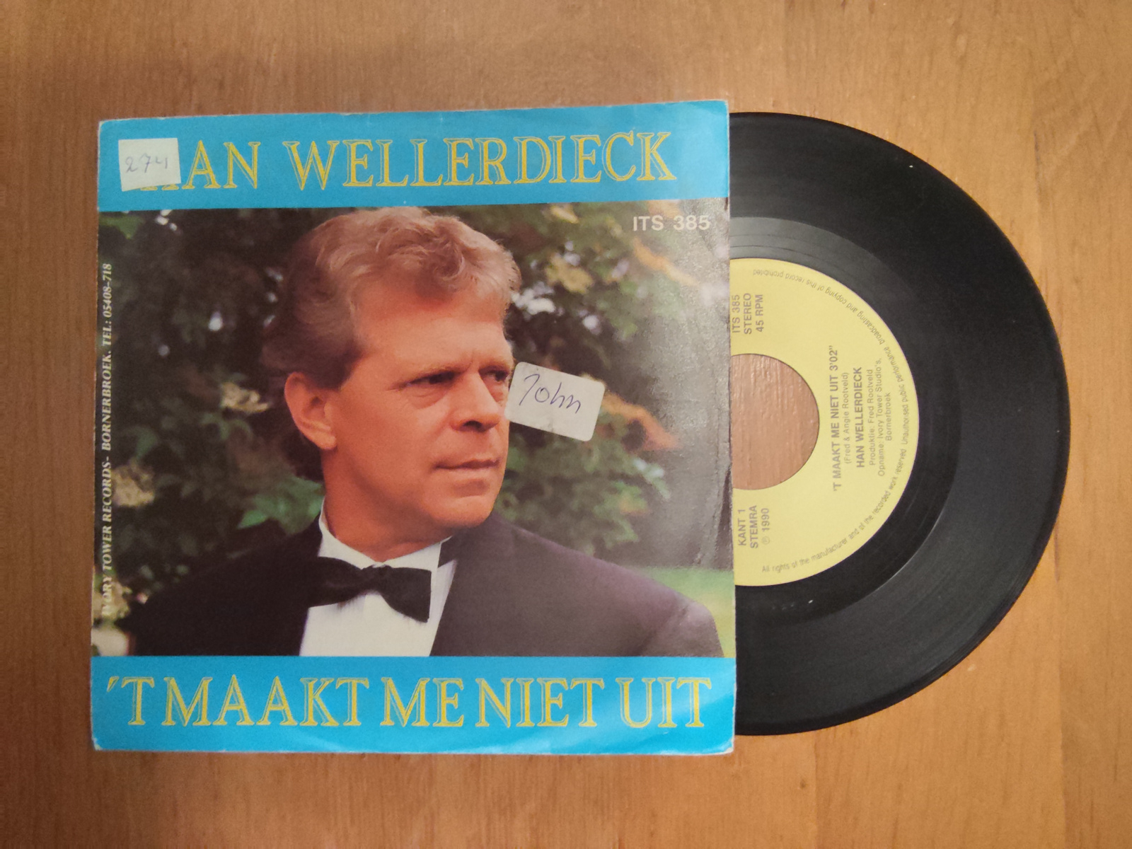 Han Wellerdieck met 'T maakt me niet uit 1990 Single nr S20246172