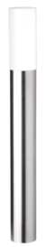 Edelstaal staalkleur buitenlamp staand H-90cm E27 IP44 nr: 44