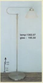 Vloerlamp lees Trombone mat nikkel met calimero champ. 20cm nr 1302.07-195.50