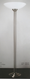 Vloerlamp uplight Quattro h-173 mat nikkel met opaal witte schaal nr 6002.07