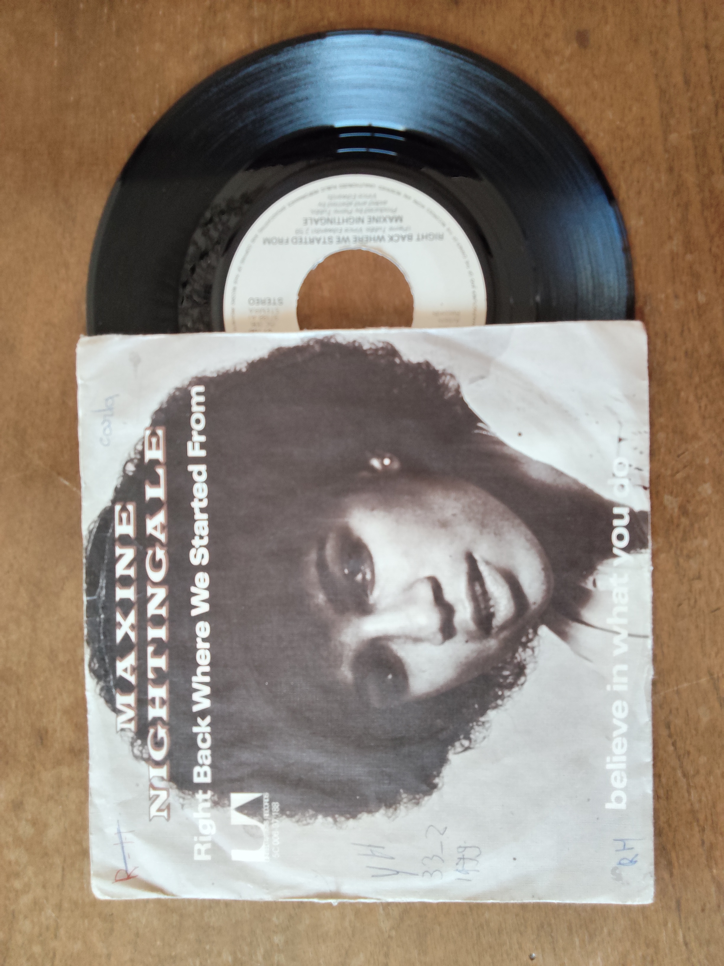 Maxine Nightingale met Right back where we started from 1975 Single nr S20256979