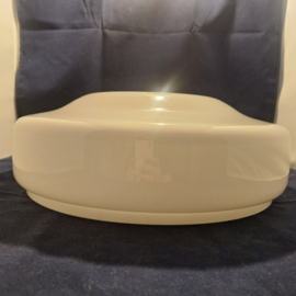 Originele platte olielamp kap dia-38cm opaal