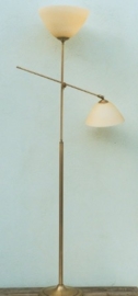 Vloerlamp hengel lees + toplicht met mat champagne calimero kappen nr 5.04-265.59