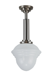 Pendel buis 25/50 h-62cm mat nikkel met glazen bol Acorn opaal 7B-308.00