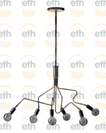 Viper hanglamp 6-lichts 6x E27 H173cm br130cm d65cm nr 05-HL4391-30