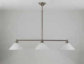 T-lamp 120cm breed mat nikkel met opaal witte dakkappen nr 3126.07
