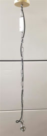 Kettingpendel E27 creme 120cm katoensnoer zwart met ketting nr 05-P9949-cr