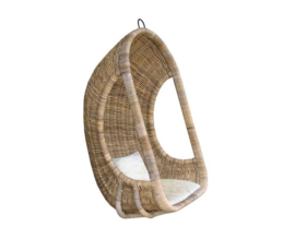 Hangstoel rotan grijs handgevlochten dicht model 77cmx73cmx120cm nr 901234