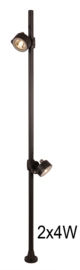 Buitenlamp staande spot antraciet LED 2x4W h/120cm 5jr garantie nr 324653