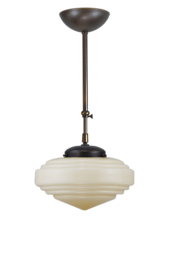 Schuifstang kort H 55-78 brons met glazen bol Deco champagne 30cm 3Sr1-394.50