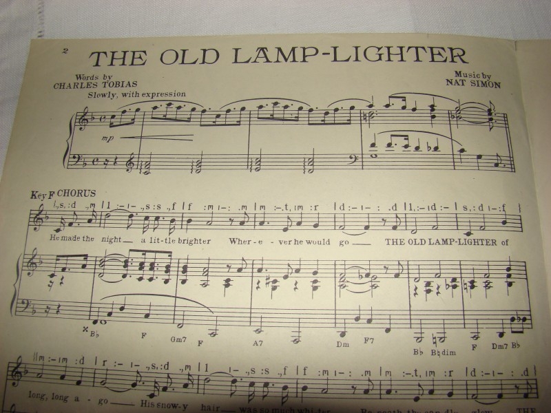 Muziekblad the old lamplighter