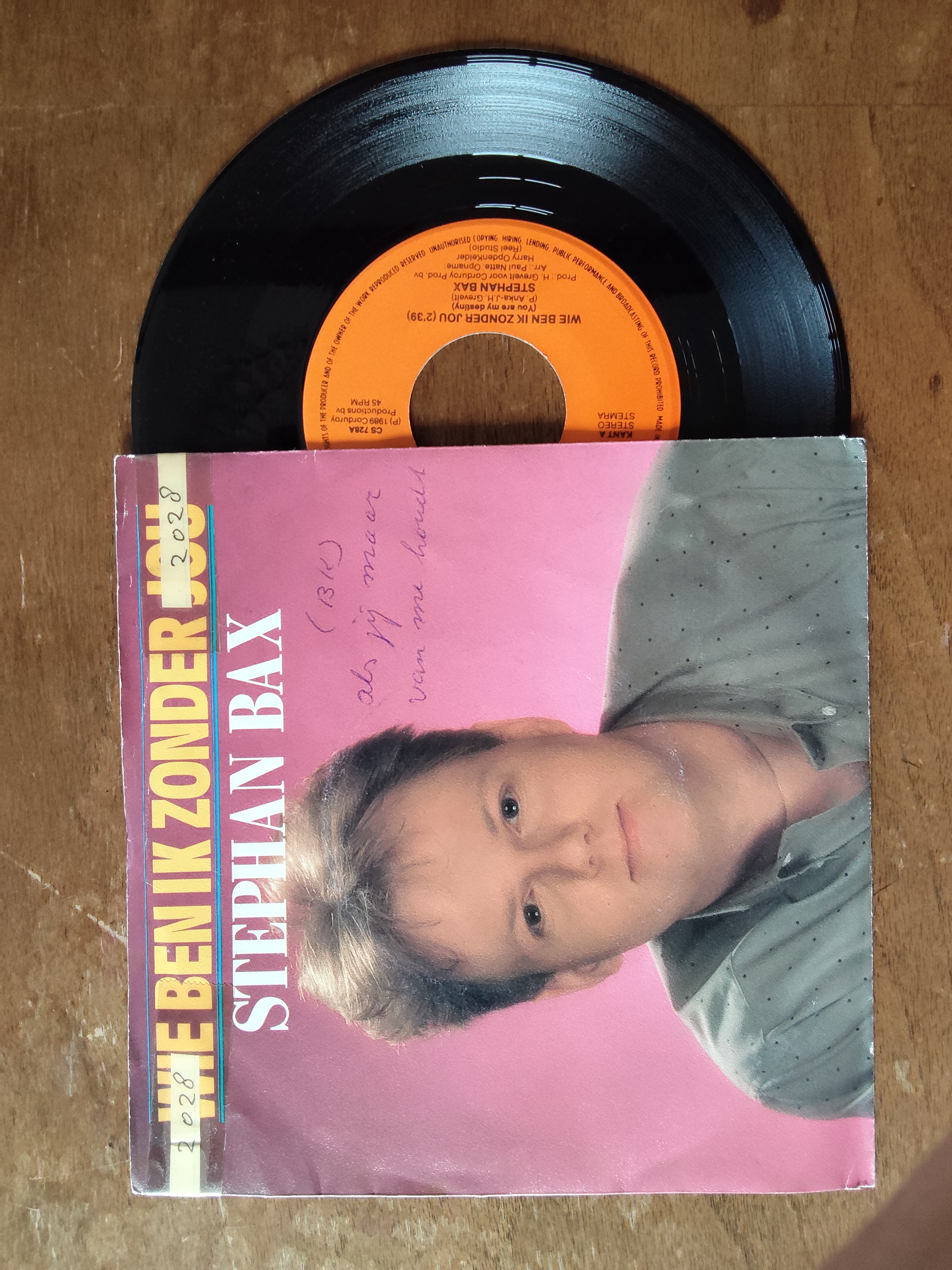 Stephan Bax met Wie ben ik zonder jou 1989 Single nr S20256907