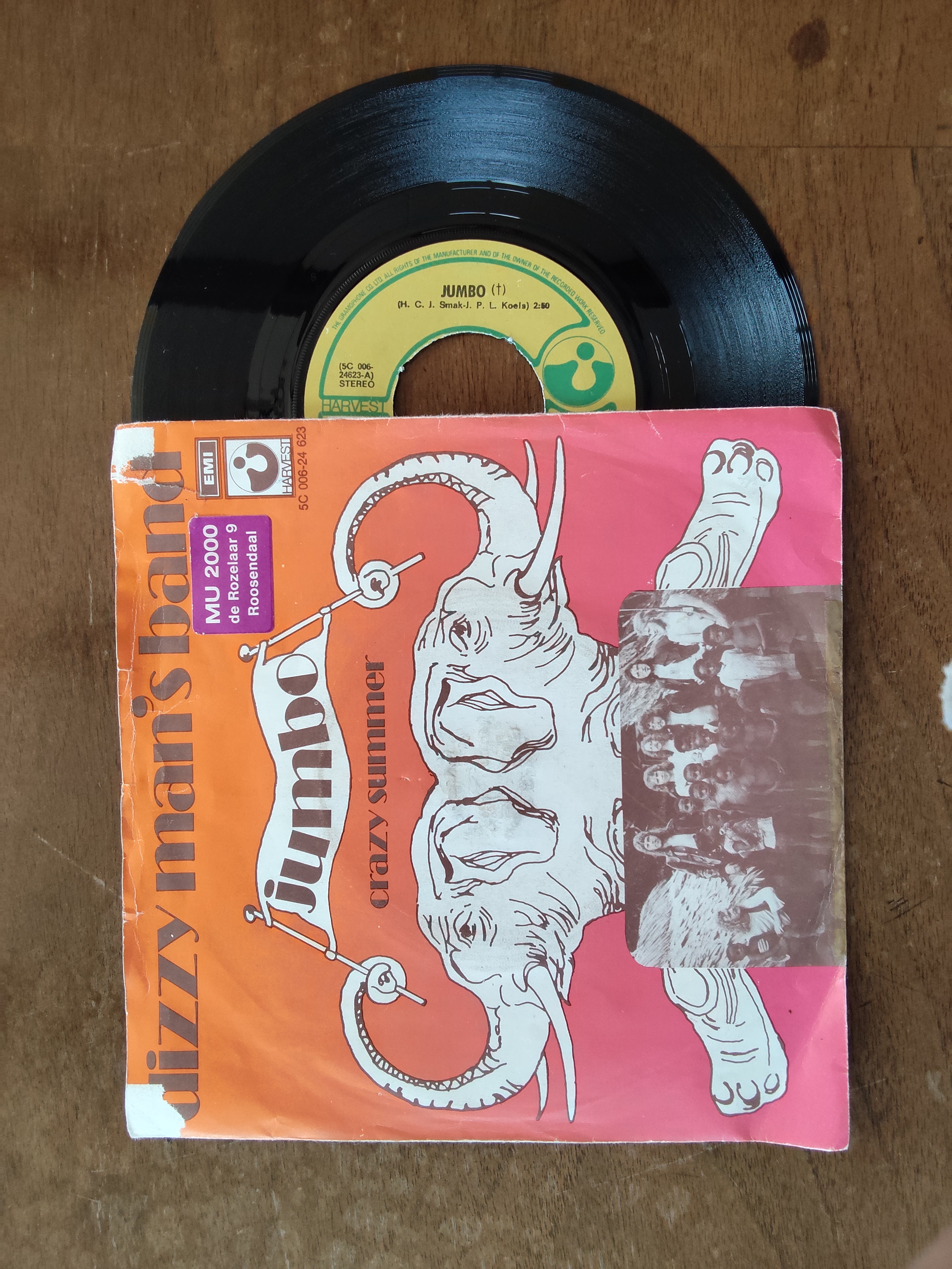 Dizzy Man's Band met Jumbo 1972 Single nr S20256858