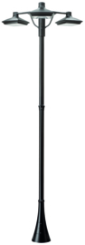 Buitenlamp staand City h-300cm 3X LED 29W IP65 ALU grafiet nr 10-20293