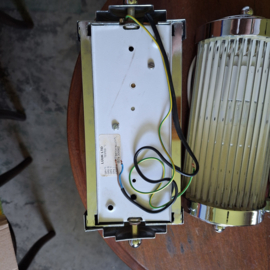Art Deco wandlamp met glazen buisjes set van 3 en 1 gratis verchroomd