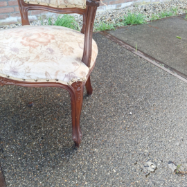 Oude armleuning stoel originele stoffering omstreeks 1930 eiken nr ST202617