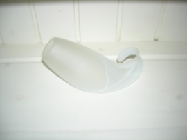 Glas Lisbona handgevormd wit gemarmerd voor kleine (E-14) fitting