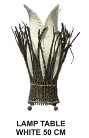 Kokoslamp wit kern is van kokosbast en rondom takken h-50cm