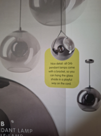 Hanglamp serie The Orb plaat 130x30cm zwart 6-lichts opaal bol 2x (20+25+30) nr 05-HL4270-3067